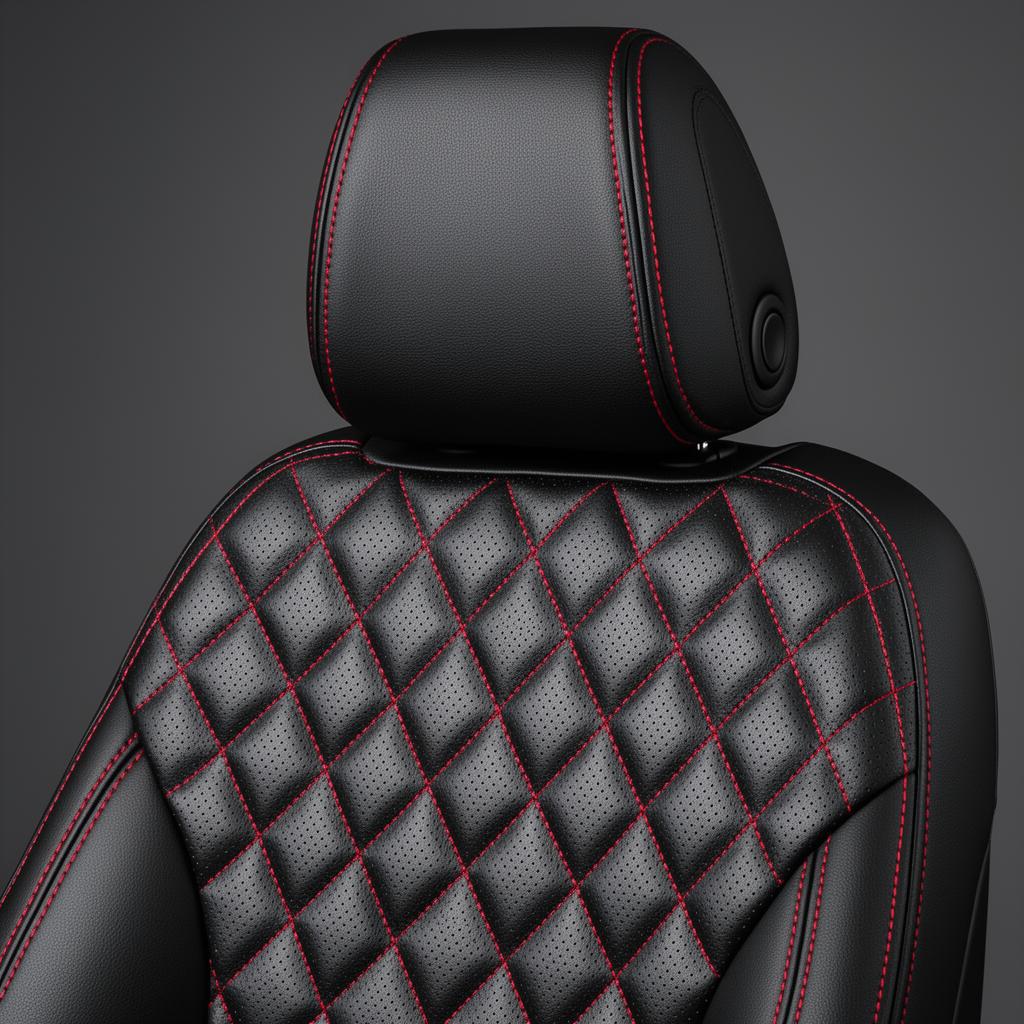 Diamond quilted leather stitching detail